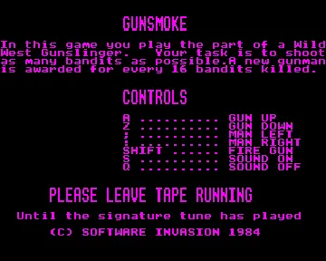 Gunsmoke (198x)(Software Invasion) screen shot title